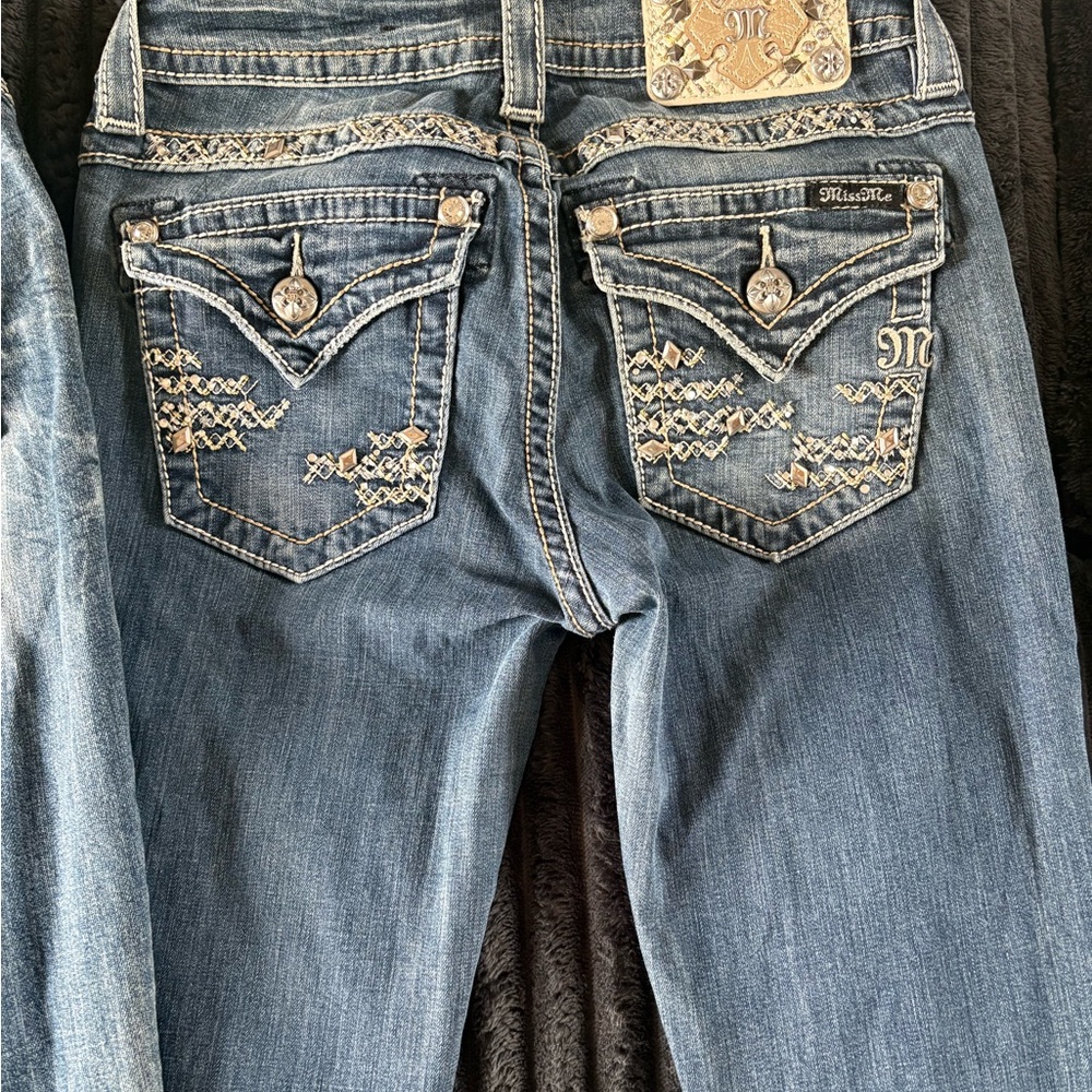 Miss Me Women's Embellished Blue Boot Cut Jeans